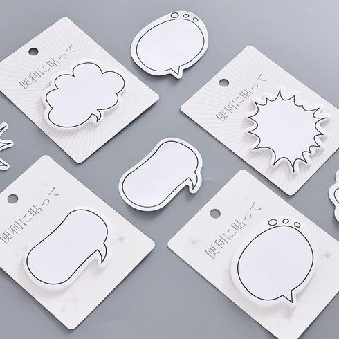 Fun White Thought Bubble Sticky Notes - Thought Cloud Sticker Notes Self-Stick Memo Pads Set for Kids Office