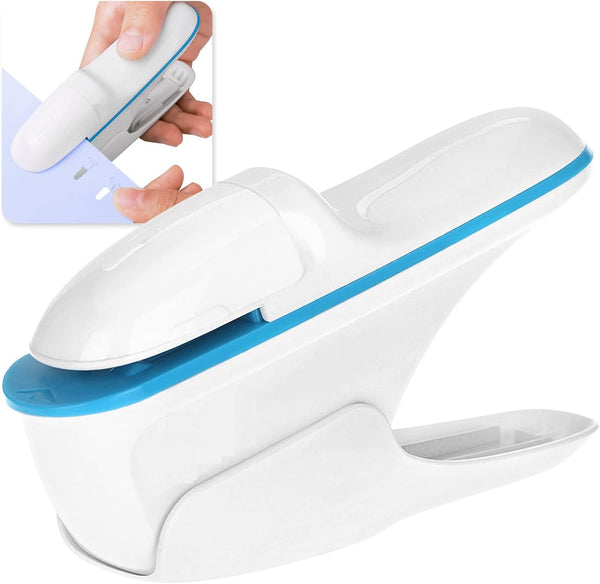Stapleless Stapler, Mini Stapler for Desk, Compact Staple Free Staple, Office Supplies, Up to 8 Sheets Binding, Ivory
