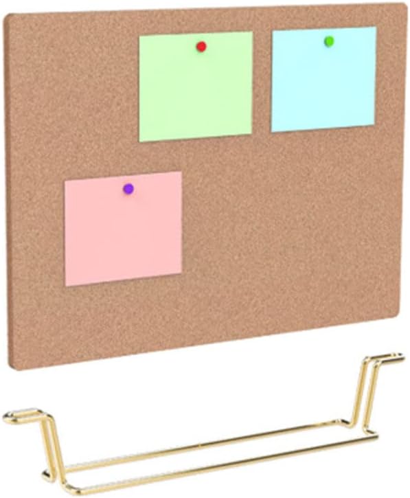 TOYANDONA Cork Board Bulletin Board with Metal Stand, Wooden Pin Notice Message Board for Home Office Desktop Memo