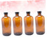 4pcs Zerodeko Mouthwash Dispenser Candy Jar Refillable Brown Glass Bottles Round Lid