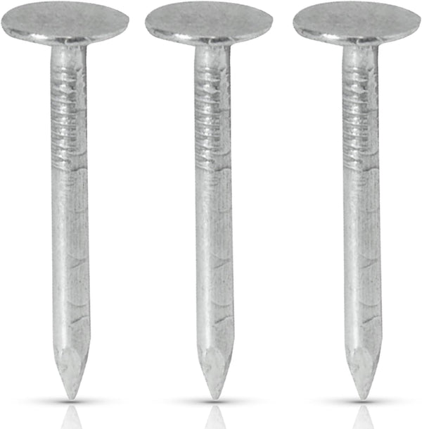 (500 Pack) 1-1/4-Inch Galvanized Roofing Nails - Professional Grade for Fastening Roofing Felt and Insulation