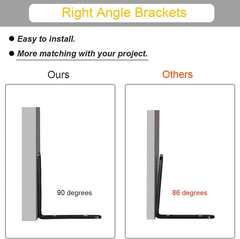 24Pcs 40x40mm 90 Black L Bracket Corner Braces Stainless Steel Small Shelf Bracket for Wood, Shelves, Wall Hanging