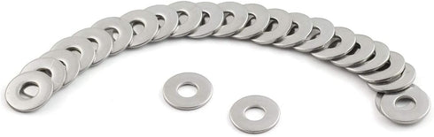 24pcs M6 304 Stainless Steel Flat Washer, Adjustment Hardware Fitting Accessories for Bolts & Screws