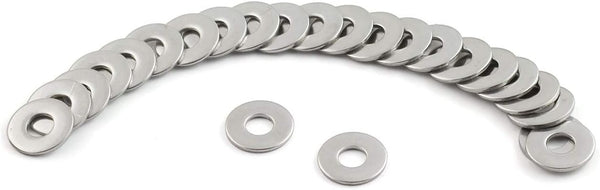 24pcs M6 304 Stainless Steel Flat Washer, Adjustment Hardware Fitting Accessories for Bolts & Screws