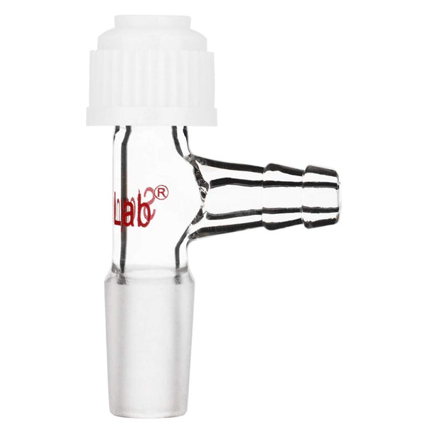 StonyLab Glass Inlet Thermometer Adapter, 14/20 Joint with Side Serrated Hose Connection