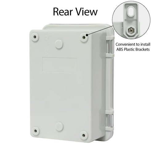 ABS Plastic Dustproof Waterproof IP65 Junction Box, Hinged Shell Electrical Project Enclosure with Clear Cover