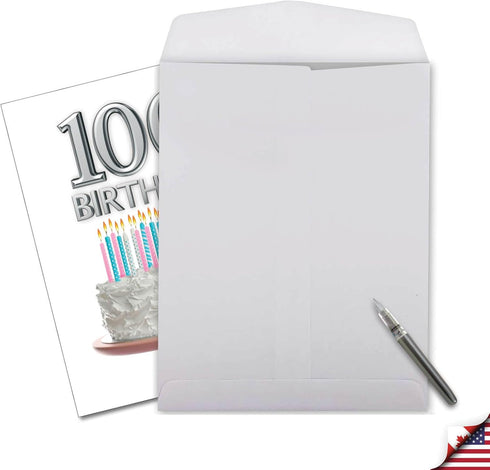 The Best Card Company 100th Birthday Card with Envelope (8.5 x 11 Inch) - Big Stationery Greeting for 100 Years Old