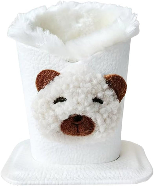 Hfppkn Eyeglass Holder, Pu Leather Glasses Display Stand Plush Lined with Base for