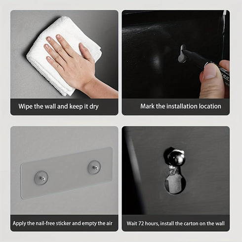 homfanseec Toilet Paper Holder with Shelf,Rustproof Flushable Wipes Dispenser,Self Adhesive Drilling Toilet Paper