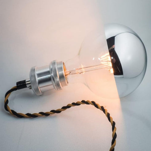 Half Chrome Light Bulb Dimmable, 6W (Equivalent 60 Watt) Decorative LED Bulb, G80/G25 Globe Shape, Pack of 2