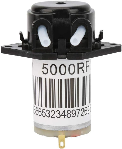 Walfront 6V Miniature Silent Peristaltic Pump, Titration DC Self-Priming Dosing Pump 0.1-100 ml/min (Flat Black)