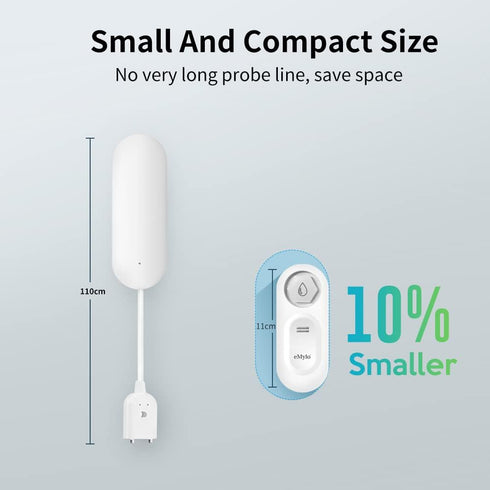 eMylo WiFi Water Sensor, 120dB Water Leak Detector Alarm with Realtime App Notification for Home, Kitchen, Bathroom