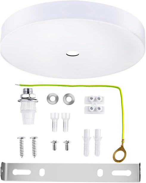 Arturesthome 7" White Ceiling Plate Light Kit Rewind Single Hole with Hardware,Ceiling