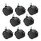 8 Pack Plastic Castor Replacement Wheel for Furniture, 1.5 Inch Diameter Black Small Threaded Caster for Office