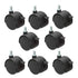 8 Pack Plastic Castor Replacement Wheel for Furniture, 1.5 Inch Diameter Black Small Threaded Caster for Office
