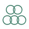 uxcell Fluorine Rubber O-Rings, 17mm OD 14mm ID 1.5mm Width FKM Seal Gasket for Plumbing, Green, Pack of 5