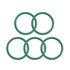uxcell Fluorine Rubber O-Rings, 17mm OD 14mm ID 1.5mm Width FKM Seal Gasket for Plumbing, Green, Pack of 5