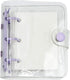 Cute Mini 3-Ring Binder Cover Notebooks, Transparent PVC Protector with Snap Button Closure, DIY Journal