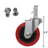 MySit 4 Pack Creeper Wheels 2.5 Inch Heavy Duty Swivel Caster Wheel Creeper Service Cart Stool Post Mount, M10 (Around 3/8") x 1" Metric Threaded Stem Casters Wheels Replacement