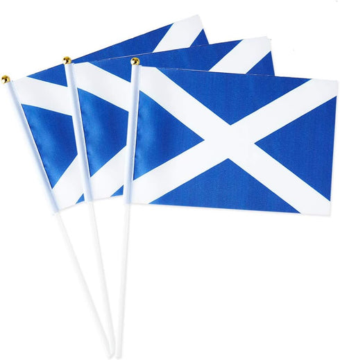Scotland Flag Mini Handheld Flags on Stick, Ideal for Party Parades, Sports Events & Patriotic Decorations