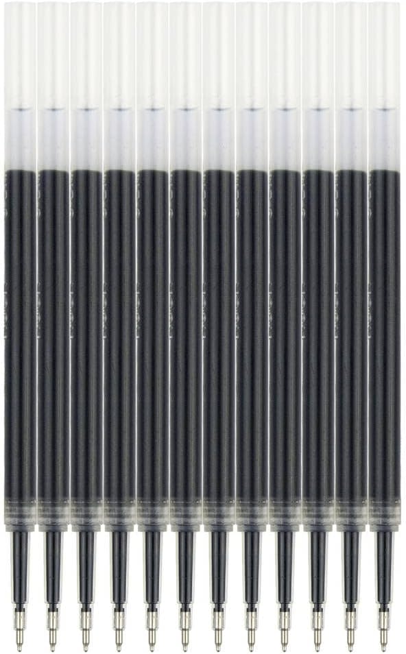 Gel Ink Pen Refills, 12 Count, Retractable Click Black Ink, 0.5mm Needle Fine Point Smooth Writing