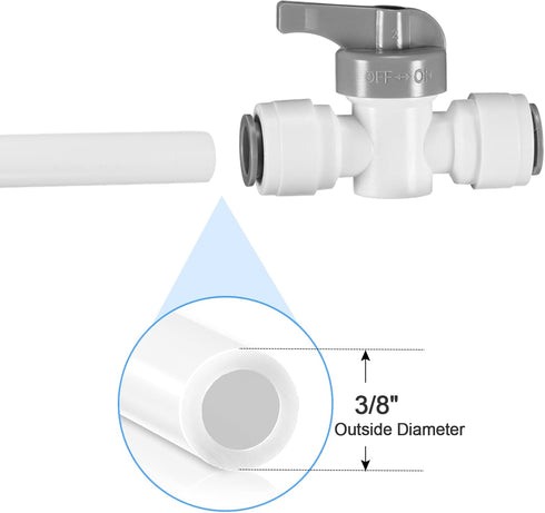 3/8" O.D.Quick Connect Fittings,Food Grade 3/8" Push to Connect Fittings,3/8" Water Line Fittings for RO(Reverse Osmosis) Systems(Ball Valve+T+Union Connector+Elbow Connector,16 Pcs) by HAOCHEN