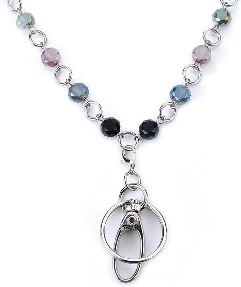 fashion Keys Lanyards Necklaces, Stainless Steel Chain ID Lanyard Badge
