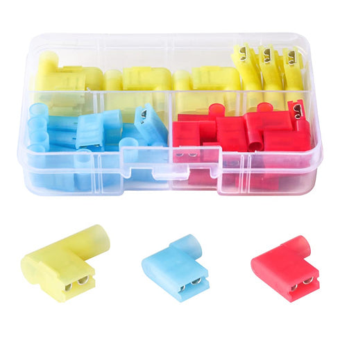 PONFY 35PCS Electrical Crimp Terminals Connector Assortment Set, Nylon Insulated Flag Spade Quick Disconnects