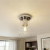 E26 DYMOND Industrial Semi-Flush Mount Ceiling Light, Cylinder Glass Shade Light Fixture with Base, for Kitchen Island