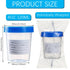 50 4oz TrelaCo Pieces Specimen Cup with Lid and Label Disposable Specimen Container Individually Wrapped Screw Cap Leak