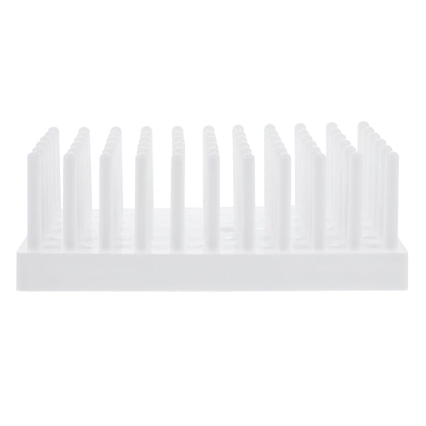 Lab Test Drying Rack, Holds 66pcs 12-16 mm Test Tubes, Plastic Stand Dryer for Peg Rack (White)