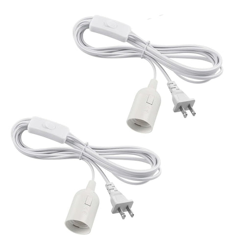 ZYAMY 2PCS Plug in Pendant Light Cord with E26 E27 Socket Plug Kit