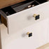 HUHUIAOH 2 Pack Four-Leaf Clover Leather Handle Gold Brass Leather Handle Single Hole Wardrobe Dresser Bedroom Bedside
