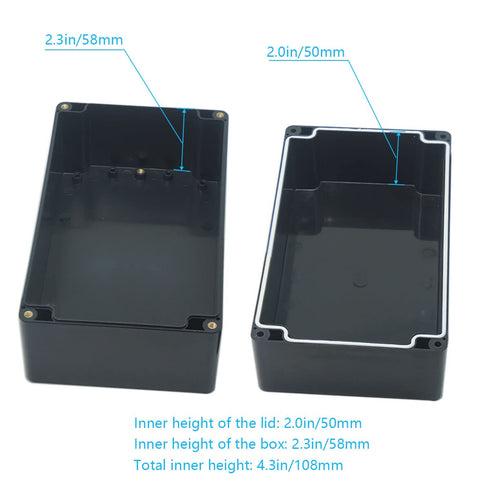 Zulkit Junction Box, IP65 Waterproof Dustproof ABS Plastic Electrical Box, Black 7.9 x 4.7 x 4.4 inch
