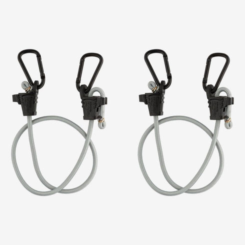 National Hardware N263-081 Bungee Cords with Carabiner 2 Pack, Adjustable Length Tie Down Straps, Black