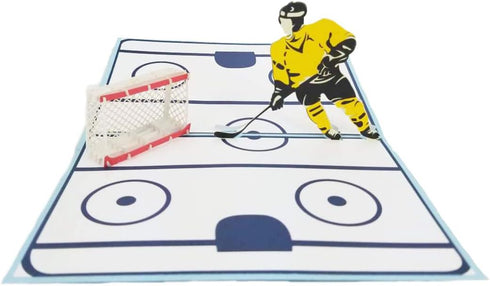Hockey Greeting Card - Pop Up Birthday, Congratulations, Thank You, Anniversary Card for Sport Lovers