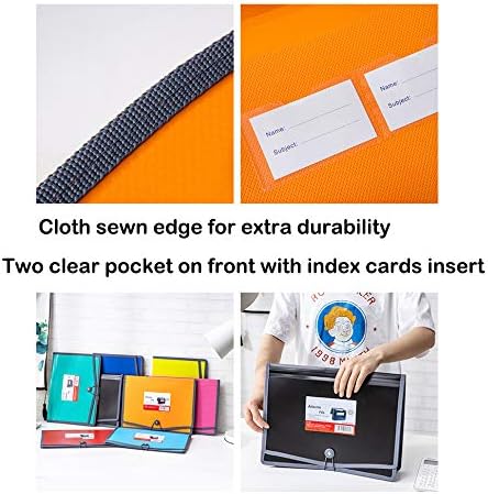 FANWU 4 Pack Plastic Expanding File Wallet Document Organizer, Letter Size, Poly A4 Expandable Folder