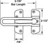 9901 3-7/8 Pack) Prime-Line U Swing Bar Lock for Hinged Swing-In Doors Secondary Security Lock for Door & Security, in.
