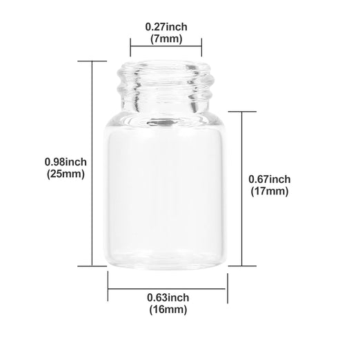 2ml Clear Glass Vials with Screw Caps, 1/2 Dram Leak-Proof Small Liquid Sample Vial, 25PCS
