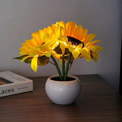 Naimo Sunflower Night Light Rechargeable LED Night Lamp Flower Table Lamp for Bedroom Living Room Birthday Party