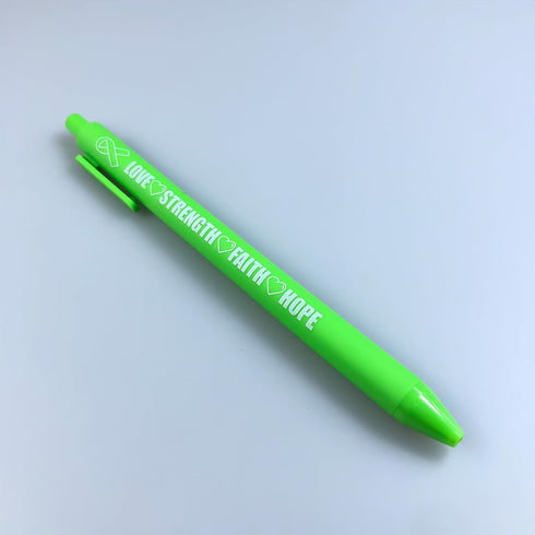 Lime Green Ribbon Pens Non Hodgkins Lymphoma Awareness Products Lyme Disease Mental Health Awareness Ballpoint Pen