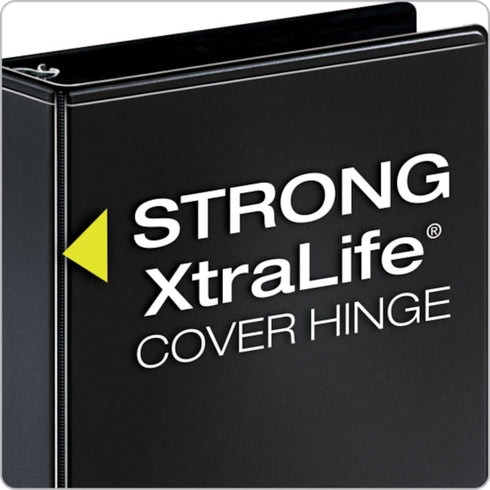 Cardinal 1.5 Inch 3 Ring Binder, D Ring, Assorted Colors, Holds 375 Sheets, 4 Pack (Black, Red, Blue, Green)