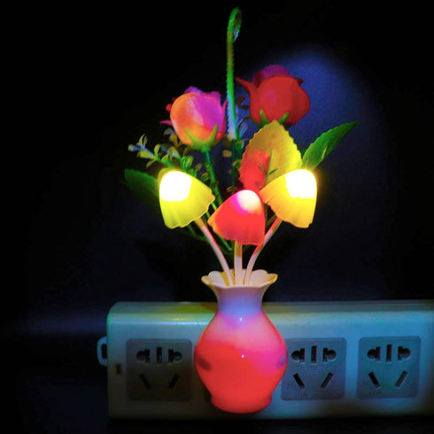 2Pack 0.5W Plug in LED Night Light w/Auto Dusk to Dawn Sensor,AUSAYE Energy Saving Lamp Dream Nightlight Rose Flower