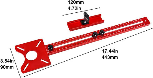 Waylenbo 4 1 in Router Milling Groove Bracket, Aluminum Alloy Router Circle Cutting Jig & Cabinet Hardware Locator
