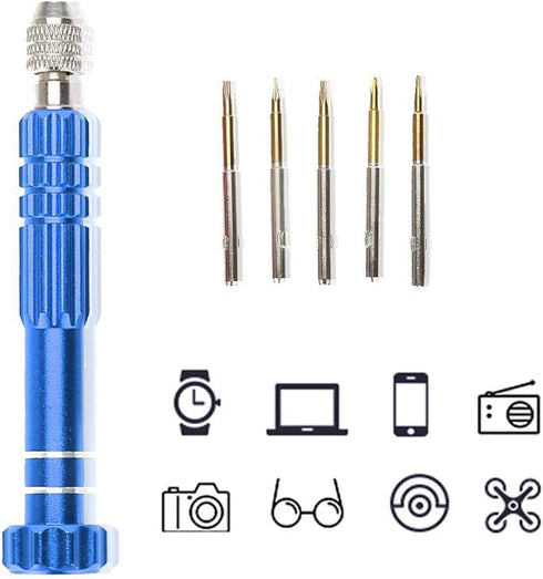 Precision Screwdriver Set with 5 Bits, Repair Tool Kit for Laptop, Cell Phone, Glasses
