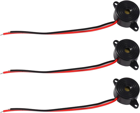 Walfront 23mm 12mm 100mm Piezoelectric Buzzer, Active Sound Electronic Sounder with Integrated Driver for Computers