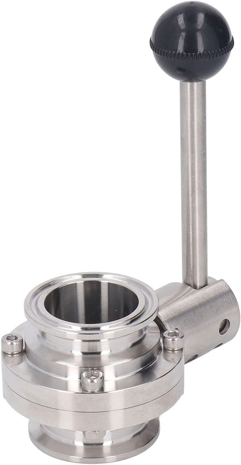 Cufaee (38mm 1.5in Sanitary Butterfly Clamp Valve, Stainless Steel Butterfly Valves with Silicone Washer, Clamp