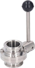 Cufaee (38mm 1.5in Sanitary Butterfly Clamp Valve, Stainless Steel Butterfly Valves with Silicone Washer, Clamp