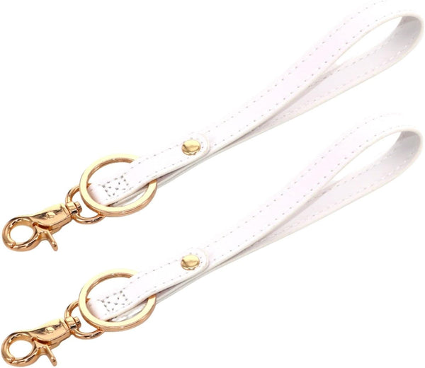 DONGGANGAJI Women's Keychain Wristlet Strap (2 Pack), Gold Keychain Holder for Keys and Hand Wrist Lanyard