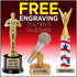 6" Billboard Skyline Thank You with Heart Acrylic Award, Custom Engraved Thank You with Heart Trophy, Engraving